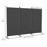 3 Panel Folding Outdoor Privacy Screen, 5.8FT Tall Room Divider with UV30+ Protection