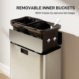 Poubelle double à couvercle à fermeture douce, poubelle avec seau intérieur amovible pour cuisine 2 x 7,4 gal (2 x 28 L)