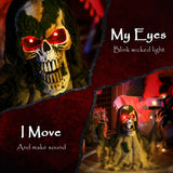 Halloween Animated Skeleton with Glowing LED Eyes