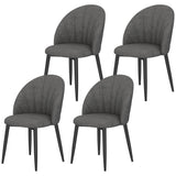Ensemble de 4 chaises de salle à manger modernes, chaises de salle à manger rembourrées avec pieds en métal, siège rembourré