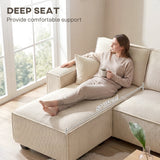 Modular U Shaped Couch, Sectional Sofa with Double Chaises and Spring Cushions