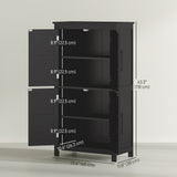 Farmhouse Bathroom Storage Cabinet, Bathroom Floor Cabinet with Barn Doors and Adjustable Shelf