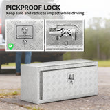 Heavy Duty Aluminum Underbody Truck Tool Box, 36 Inch Wavy Plate Tool Box Chest, Waterproof Storage Toolbox Organizer
