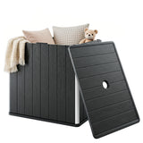 30 Gallon Storage Box, Outdoor Side Table with Umbrella Holder