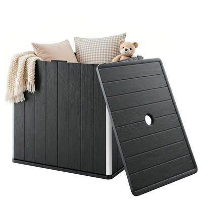 30 Gallon Storage Box, Outdoor Side Table with Umbrella Holder