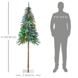 Sapin de Noël artificiel de 1,80 m avec lumières LED blanc chaud ou multicolores, base en acier