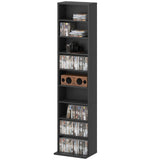 Media Storage Cabinet, 9-Tier Tall Narrow DVD Shelf with 6 Adjustable Shelves