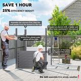 4.6' x 9' Steel Outdoor Storage Shed, Metal Tool House with Foundation Kit, Lockable Doors, Gloves and 2 Air Vents for Backyard