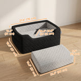 Dog Car Seat, Dog Booster Car Seat Washable with Adjustable Safety Leash, Storage Pockets for Small Under 10kg