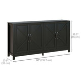 Buffet bahut, Armoire de rangement avec porte grange et étagère ajustable, support télé pour téléviseurs jusqu'à 65 pouces