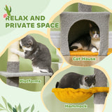 Arbre-tour à chat sol au plafond avec hauteur ajustable de 90,5 po à 108 po