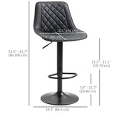 Lot de 2 tabourets de bar pivotants à hauteur de comptoir, avec dossier, repose-pieds et hauteur réglable