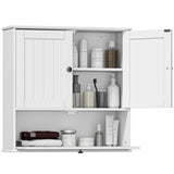 Armoire Murale Salle de Bain, Pharmacie Style Fermette avec Tablettes Ajustables et Porte Rabattable