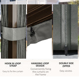 10x13 Hardtop Gazebo Aluminum Outdoor Canopy with Mesh Nettings Curtains