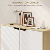 Narrow Shoe Cabinet, Shoe Storage Cabinet with 4 Flip Drawers and Adjustable Shelves for 16 Pairs of Shoes