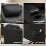 Fauteuil inclinable releveur pour personnes âgées, fauteuil releveur en cuir PU avec dossier épais et haut, repose-pieds, canapé inclinable pour salon