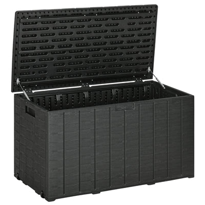 81 Gallon Garden Storage Box, Waterproof Double Wall Storage Container with Wheels and Handles