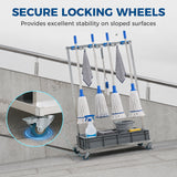 Cleaning Rolling Janitor Cart with Locking Wheels Cleaning Cart with Integrated Drip Tray 4 Casters