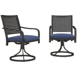 2 Pieces Patio Swivel Chairs with Cushion