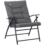 Chaise longue pliante, fauteuil relax tissu rembourré, cadre métallique pour cour