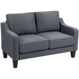 Loveseat Sofa, Linen Upholstered, Thick Padded