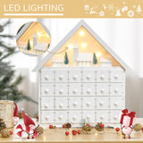 Christmas Advent Calendar, 2022 Light Up Table Xmas Wooden