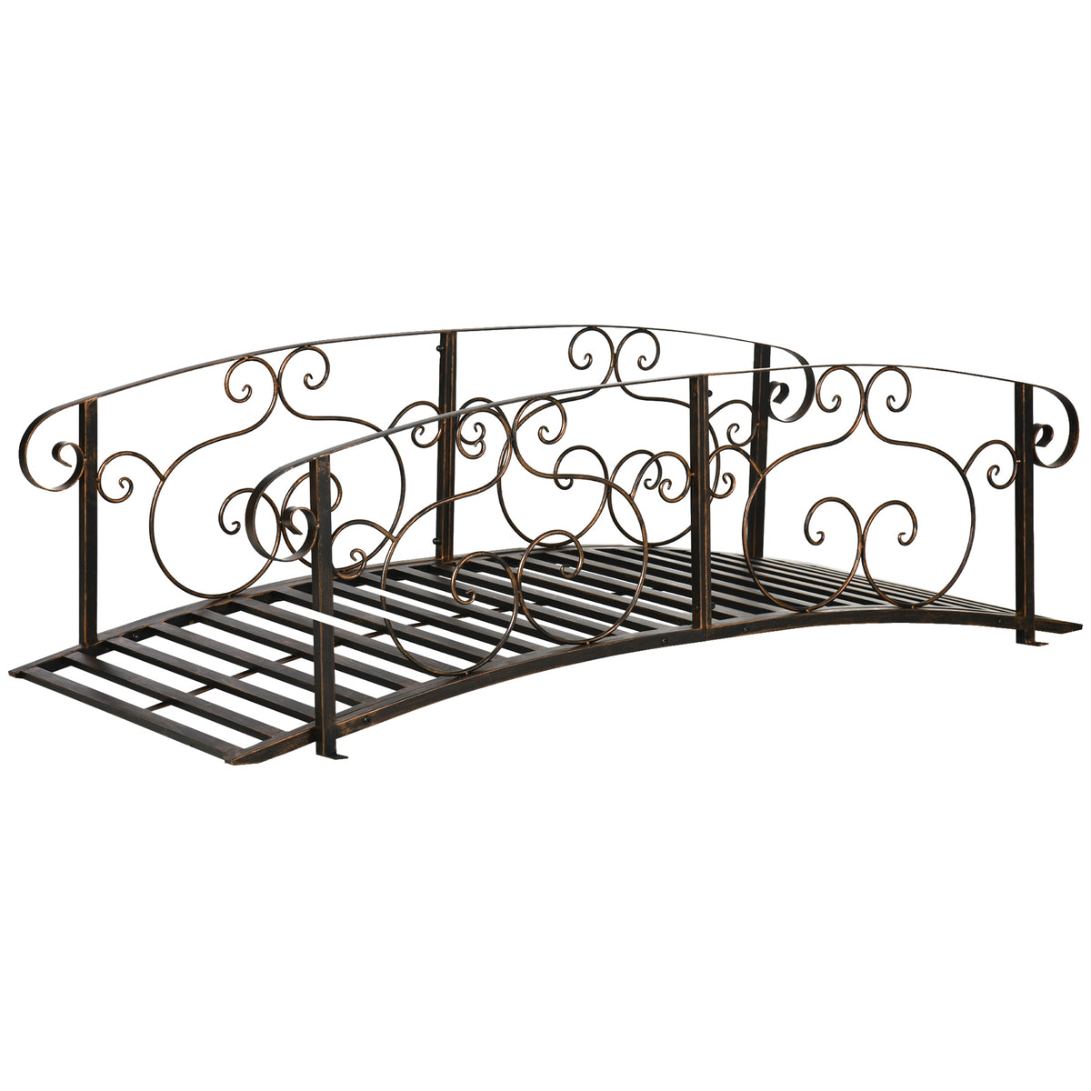6FT Steel Garden Bridge with Safety Siderails