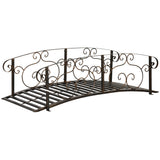 6FT Steel Garden Bridge with Safety Siderails