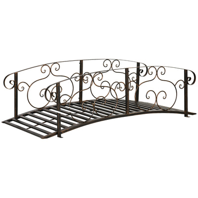 6FT Steel Garden Bridge with Safety Siderails