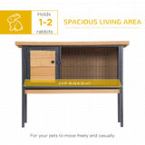 Rabbit Hutch, Wooden Bunny Cage Indoor Outdoor Bunny Hutch with Tray and Openable Water-Resistant Roof