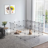 40 Pcs Small Animal Cage Bunny Hutch Portable Metal Wire with Ramps for Kitten Chinchilla