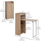 Table pliante 2 en 1, table de salle à manger gain d'espace avec étagère 4 étages pour petits espaces