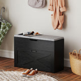 Shoe Storage Bench with Flip Drawer and Lift Top Storage