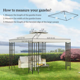 10' x 10' Square 2-Tier Gazebo Canopy Replacement Top Cover Outdoor Garden Sun Shade