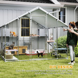 Grand meuble de catio en métal pour l'extérieur de 94,5 po avec housse imperméable, 2 boîtes de repos, 7 plateformes