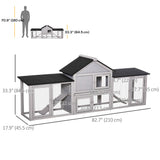 Large Rabbit Hutch Wood Bunny Cage Outdoor Guinea Pig House with Double Runs Slide Out Tray Ramps