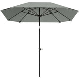 7.6FT Aluminum Patio Umbrella Parasol 8 Ribs Outdoor Market Umbrella with Crank, Push Button Tilt for Deck