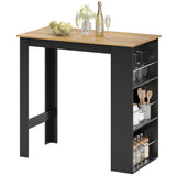 Bar Table Counter Height Dining Table with 3 Storage Shelves for Kitchen