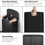 Fingerprint-proof Kitchen Trash Can, 13.2 Gallon Garbage Can with Soft-close Lid and Foot Pedal