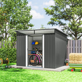9' x 6.5' Outdoor Metal Garden Shed Utility Tool Storage Steel Backyard