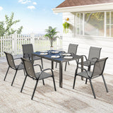 7 Pieces Outdoor Dining Set for 6