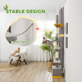 Arbre-tour à chat sol au plafond avec hauteur ajustable de 90,5 po à 108 po