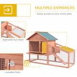2 Tier Rabbit Hutch Outdoor Bunny House Guinea Pig Cage with Removable Tray