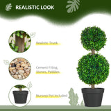 Lot de 2 arbres topiaires en buis artificiel