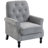 Accent Chair, Mid-Century Modern Armchair with Thick Padded Seat, Solid Wood Legs