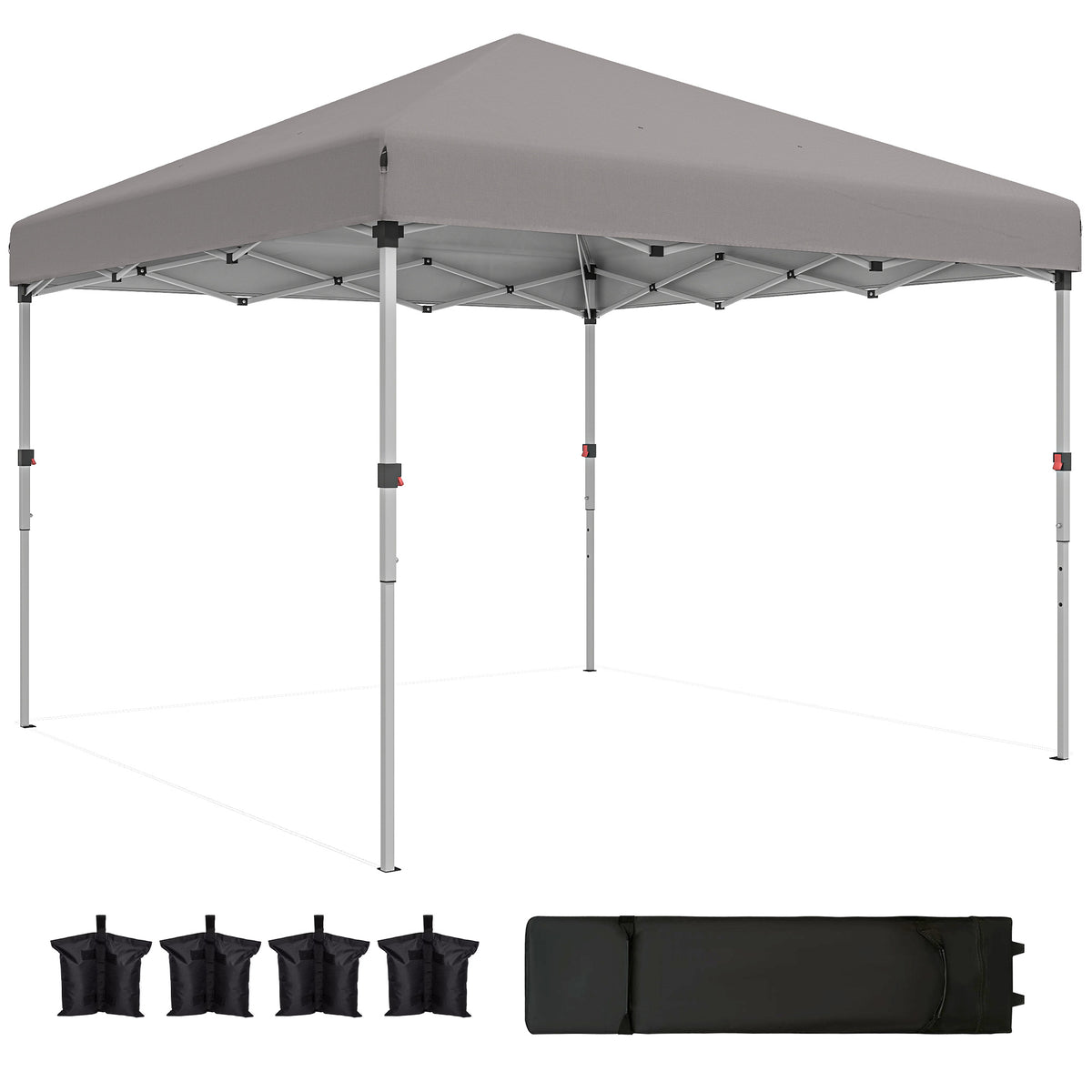 10' x 10' Pop Up Canopy with Sidewalls, Height Adjustable Instant Tent for Outdoor