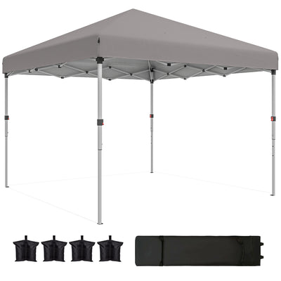 10' x 10' Pop Up Canopy with Sidewalls, Height Adjustable Instant Tent for Outdoor