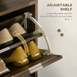 Meuble de rangement pour chaussures – Organiseur de 12 paires de chaussures avec 2 tiroirs basculants et étagères réglables