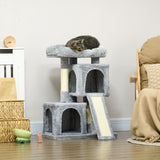 Plush Cat Tree Tower Activity Center with Sisal Scratching Post Scratching Board Perch Condo