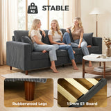 Canapé 3 places avec assise large, Causeuse en velours côtelé avec siège profond